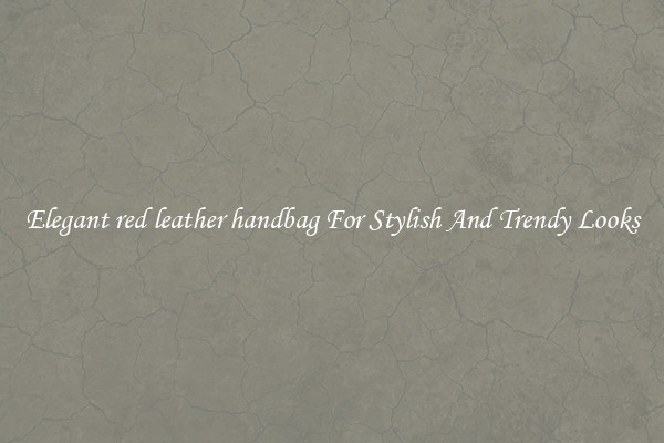 Elegant red leather handbag For Stylish And Trendy Looks