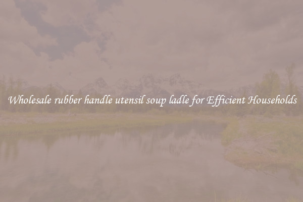 Wholesale rubber handle utensil soup ladle for Efficient Households
