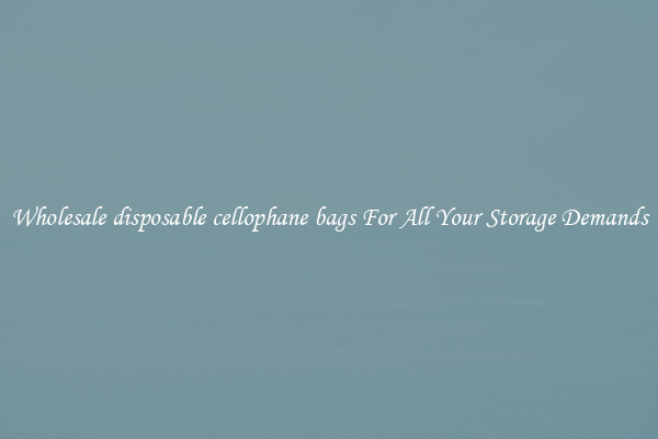 Wholesale disposable cellophane bags For All Your Storage Demands