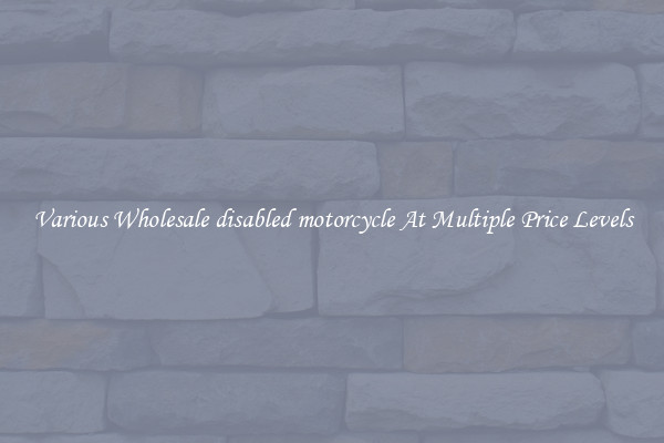 Various Wholesale disabled motorcycle At Multiple Price Levels